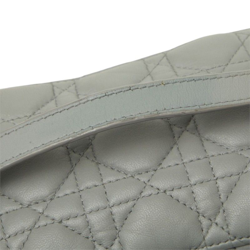 Dior Cannage Travel Small Vanity Shoulder Bag 2-Way Gray Leather — view 8