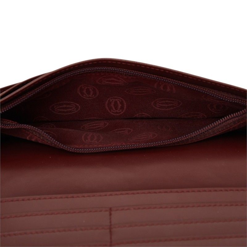 Cartier Must Line Wallet Bordeaux Wine Red Leather — view 8