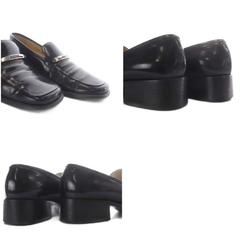 Gucci Loafers Chunky Heel Leather 37c Black — view 8