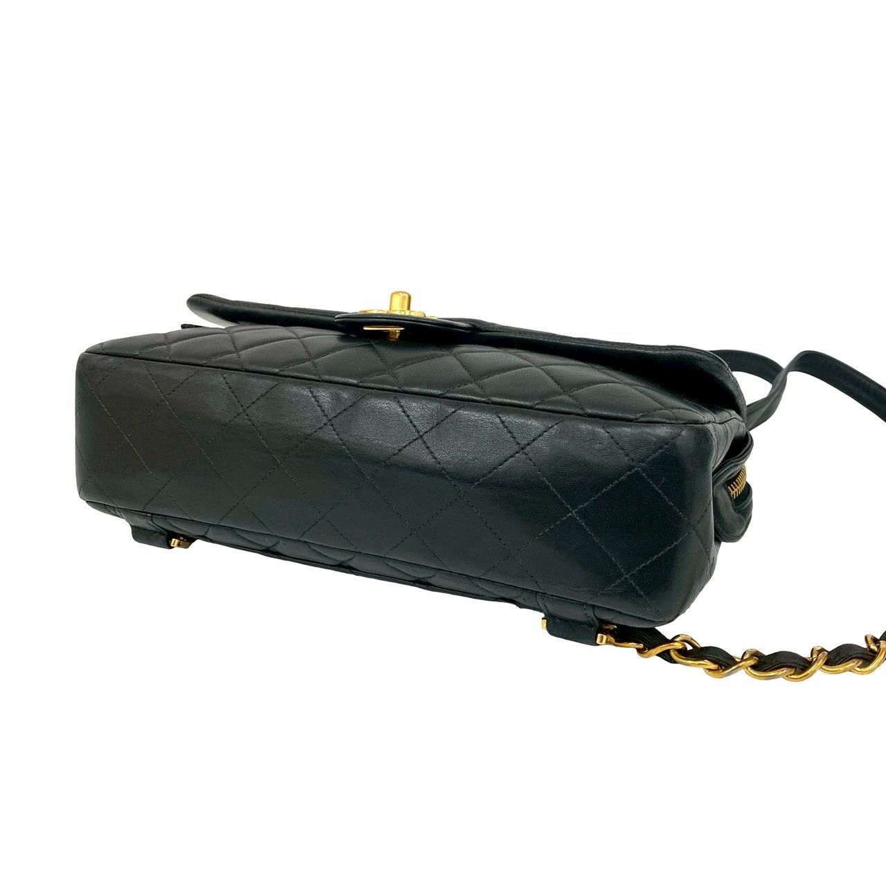 Chanel Quilted CC Logo Lambskin Leather Backpack Black — view 8