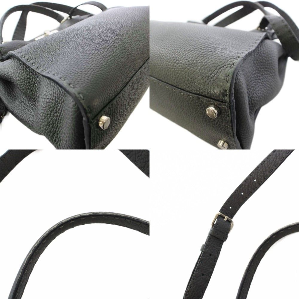 Fendi Selleria Peekaboo 2-Way Shoulder Bag Leather Gray — view 8