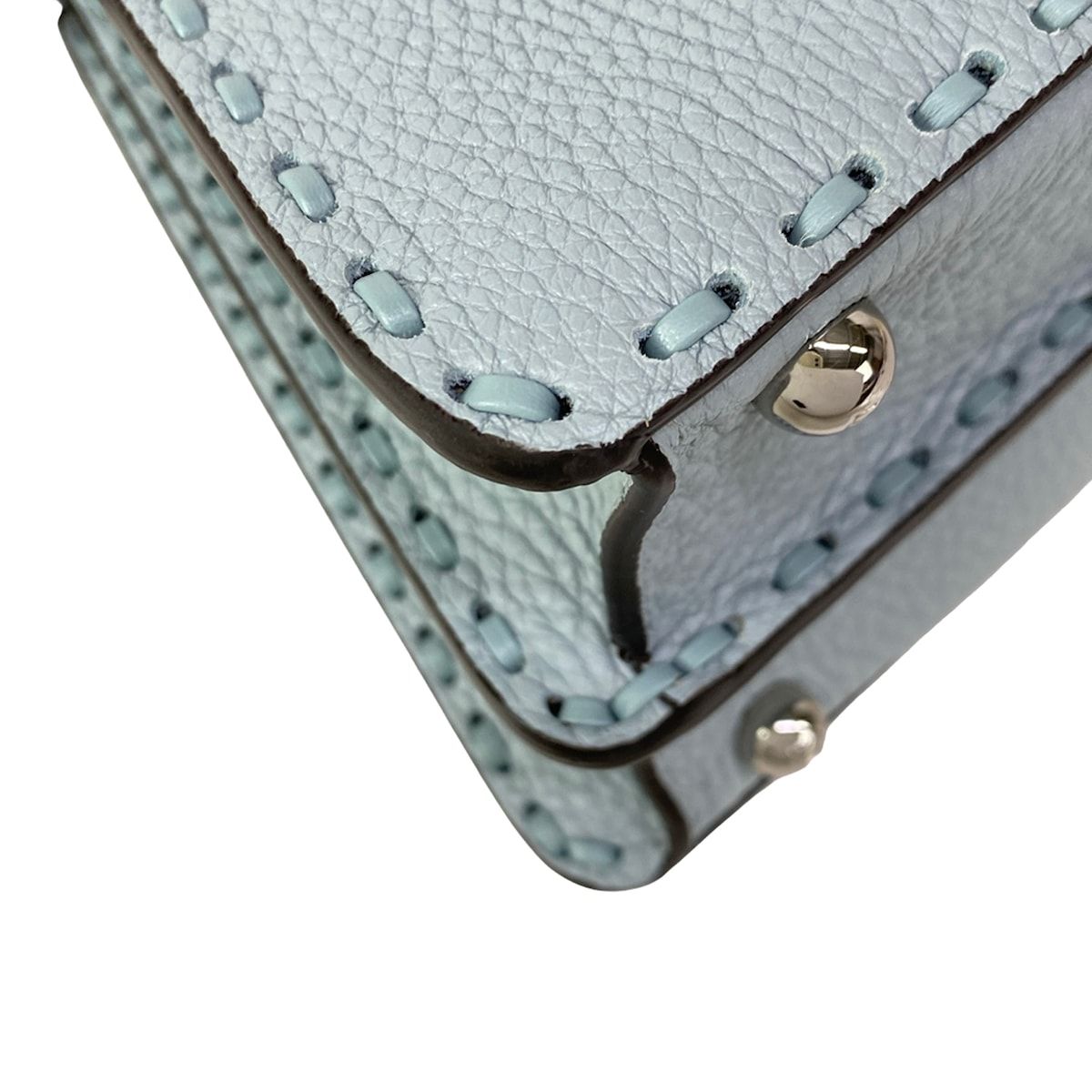 Fendi Handbag Peekaboo ISeeU Small Selleria Light Blue Leather — view 8