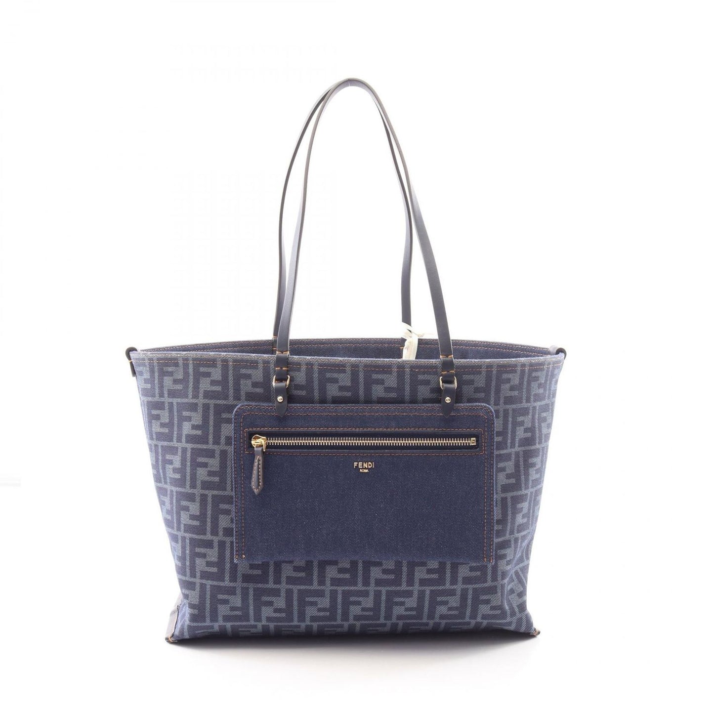 Fendi Tote Roll Medium Reversible Denim Leather — view 5