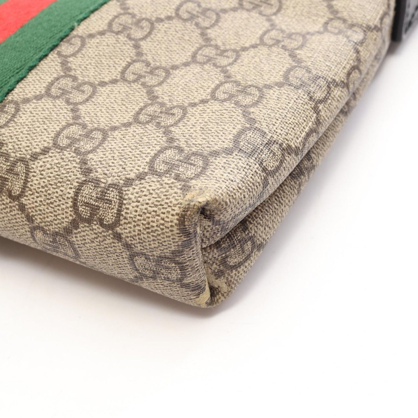 Gucci Shoulder Bag GG Supreme Web Stripe Flat Messenger Beige Brown Black — view 8