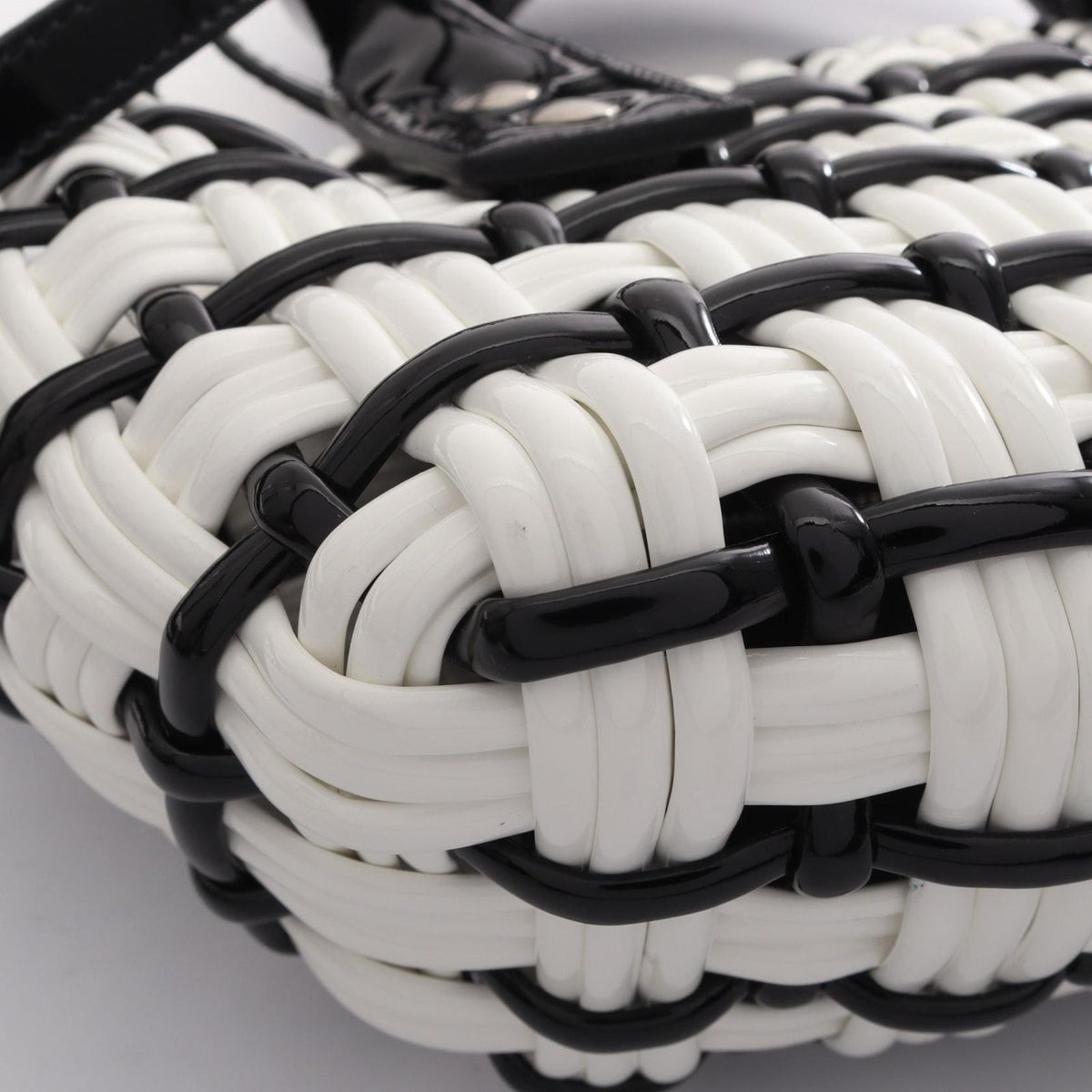 Balenciaga Handbag Bistro XXS Basket Bag 2-Way White Black Patent — view 6
