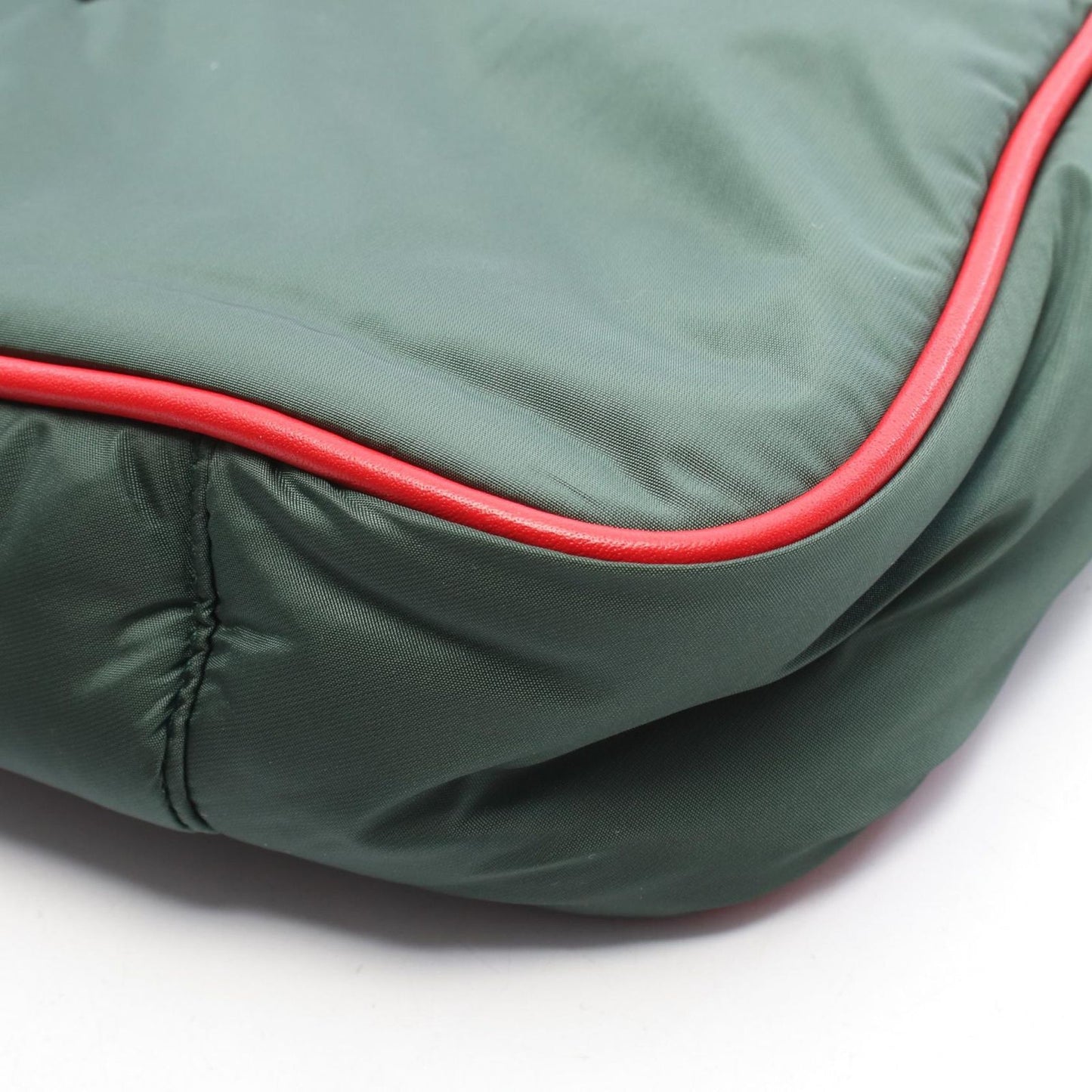 Saint Laurent Paris Shoulder Buckle Cassette Green Red Nylon Leather Le 5 a 7 — view 5