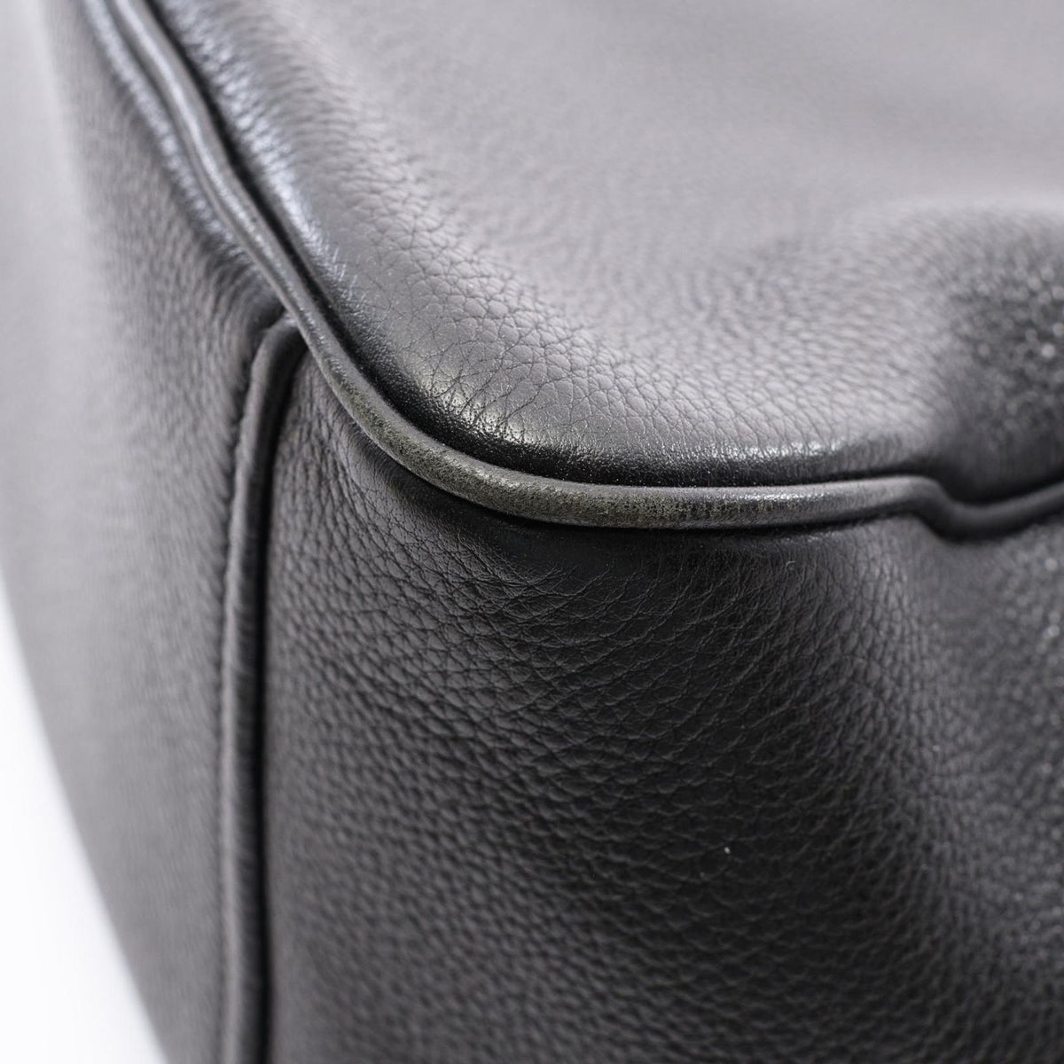Prada Handbag Logo 2-Way Black Leather Metal — view 8
