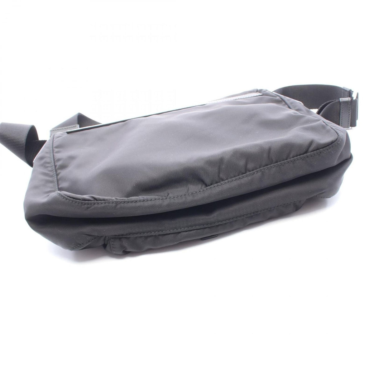 Prada Shoulder Bag Black Nylon Leather Triangle Logo — view 6