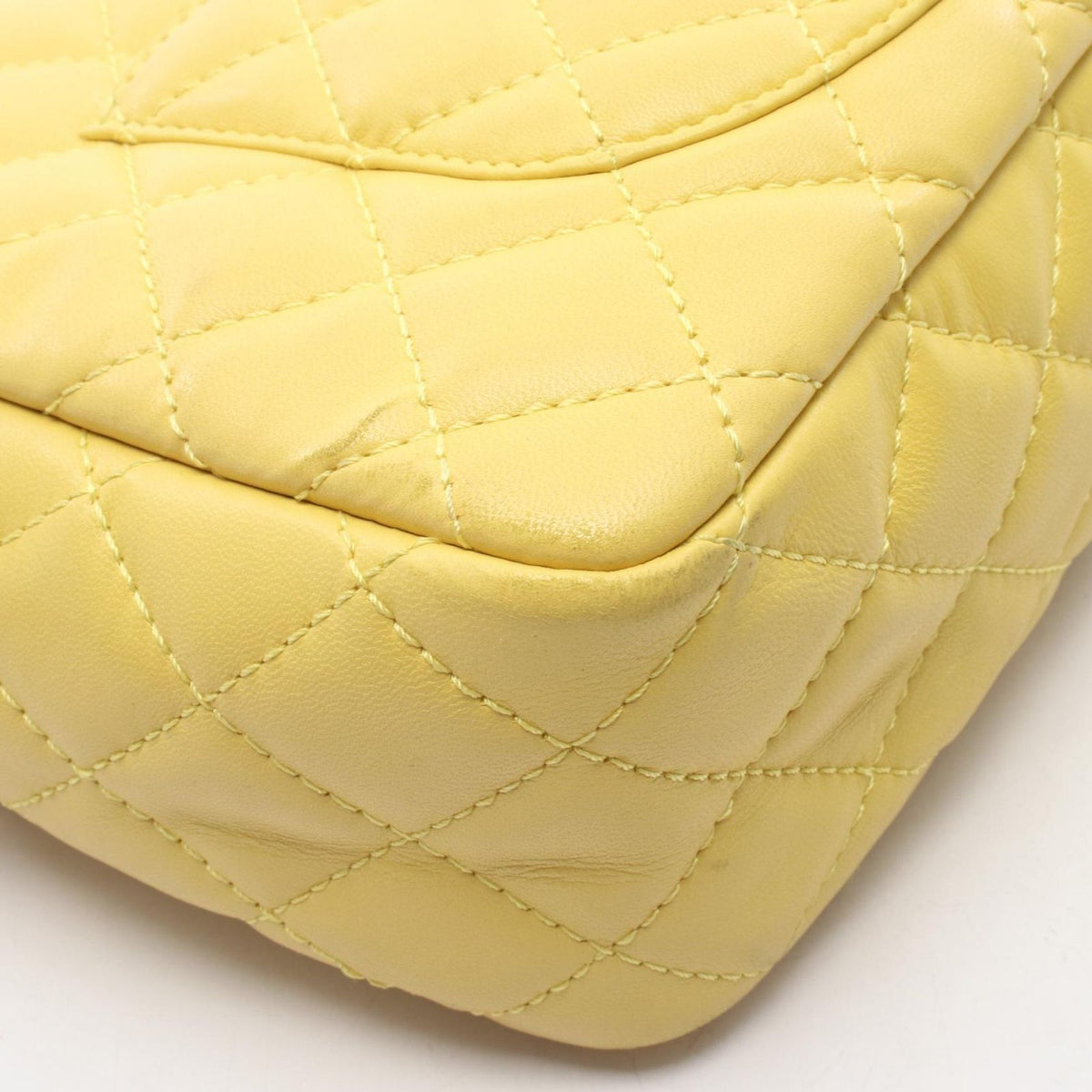 Chanel Shoulder Bag 2.55 Quilted Yellow Lambskin Chain Tote — view 8