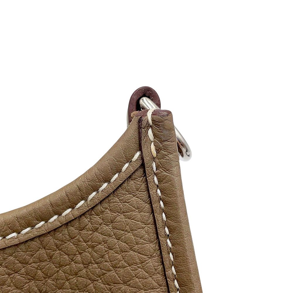 Hermes Shoulder Bag Evelyne TPM 85 Amazon Etoupe Blue Indigo Silver Taurillon — view 8