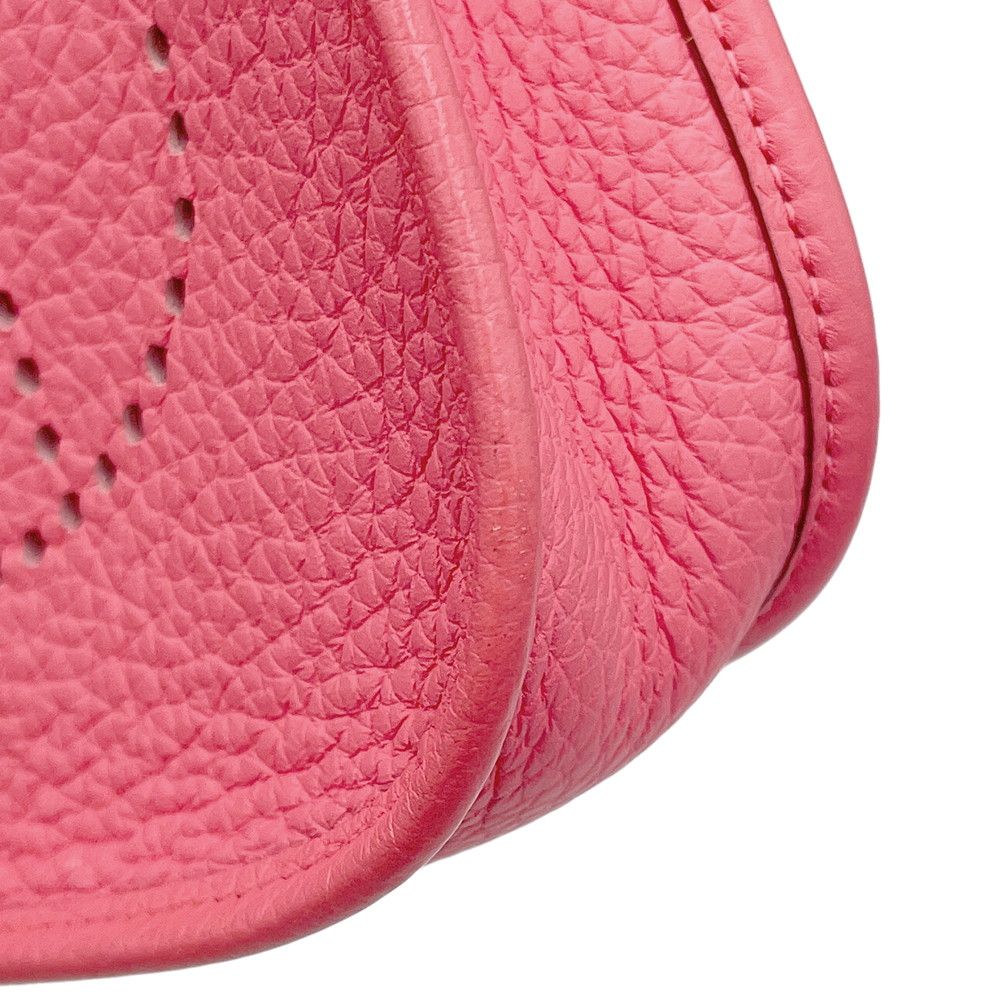 Hermes Shoulder Bag Evelyne TPM 111 Amazon Rose Azalea Rouge Pivoine Silver — view 8