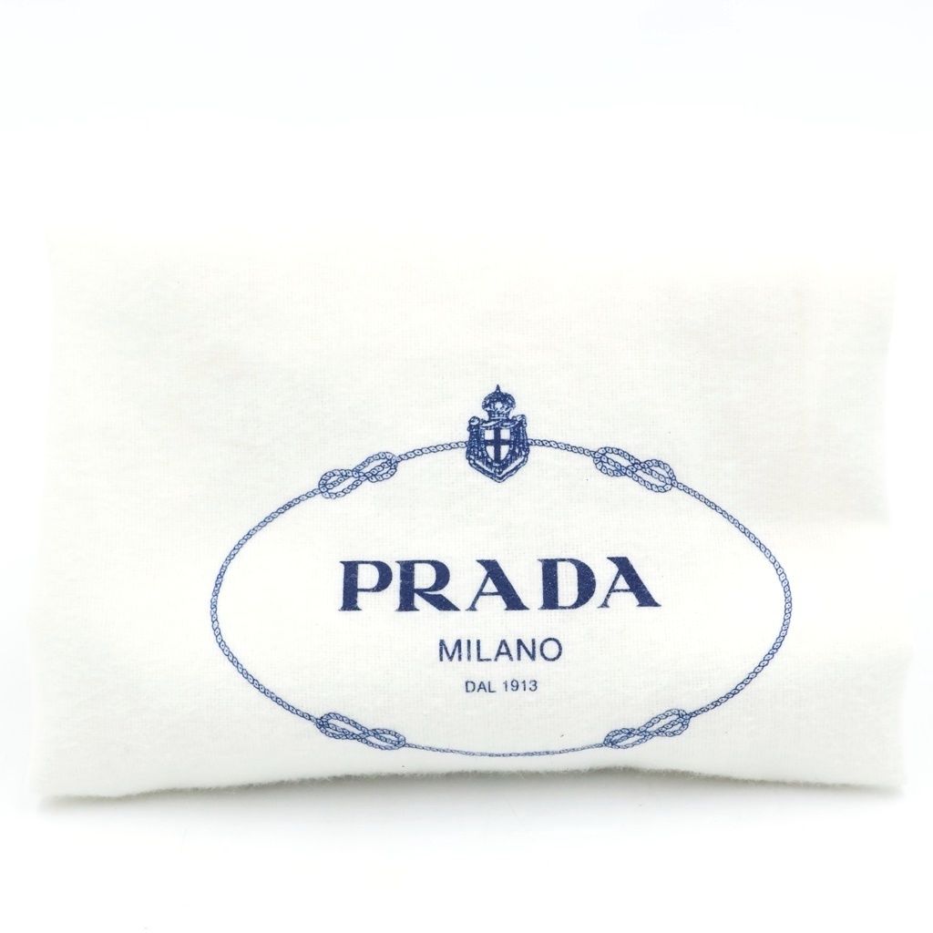 Prada Re-Nylon Triangle Logo Shoulder Bag Black Tessuto Pouch Silver — view 8