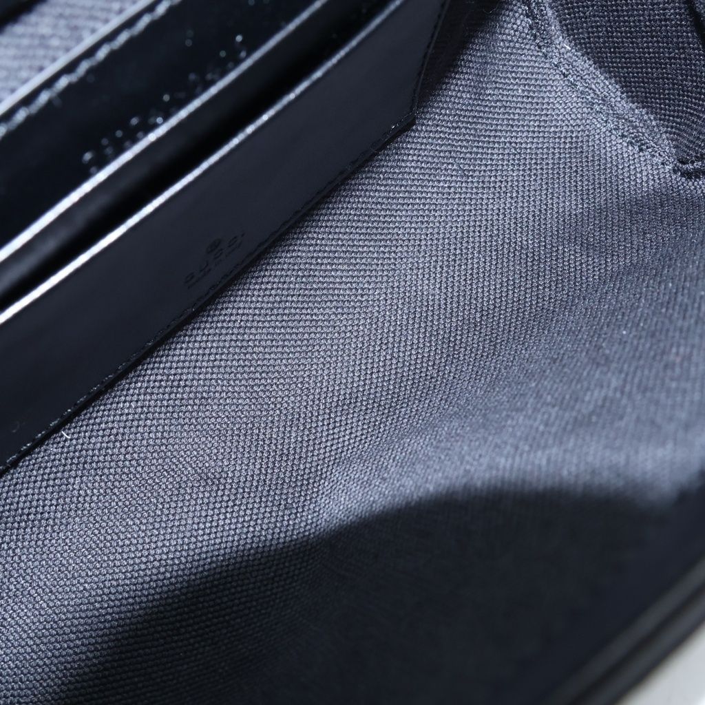 Gucci GG Supreme Super Mini Shoulder Bag Black Canvas Leather Silver — view 8