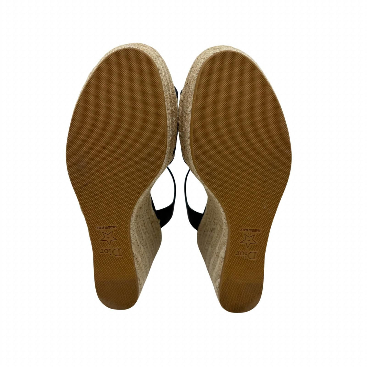 Dior Dway Wedge Sandals Natural Navy — view 8
