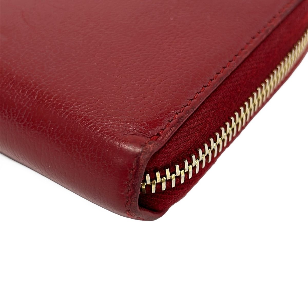 Saint Laurent Wallet Red Zip Around Leather — view 7