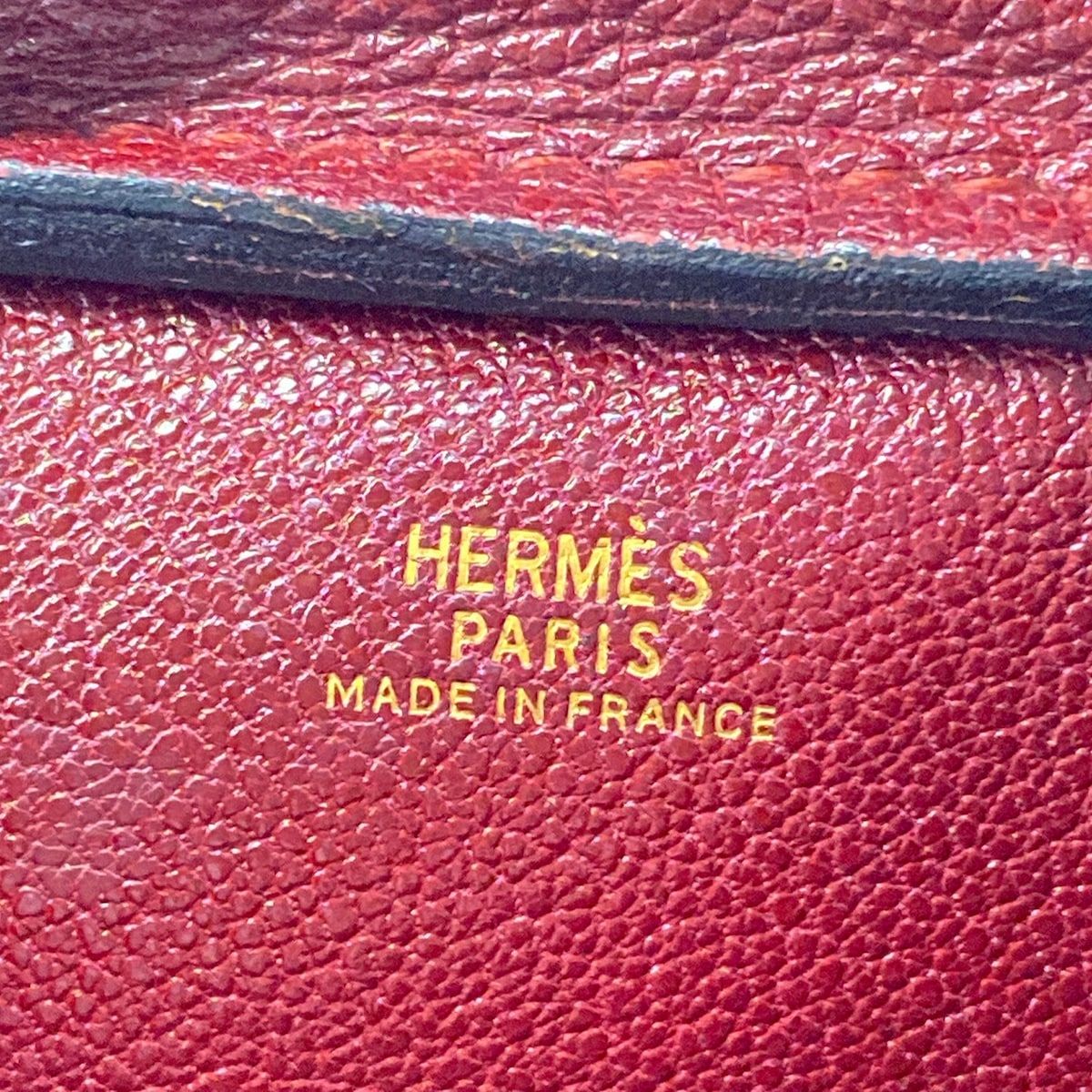 Hermes Shoulder Bag Red Gold Jockey Leather — view 8