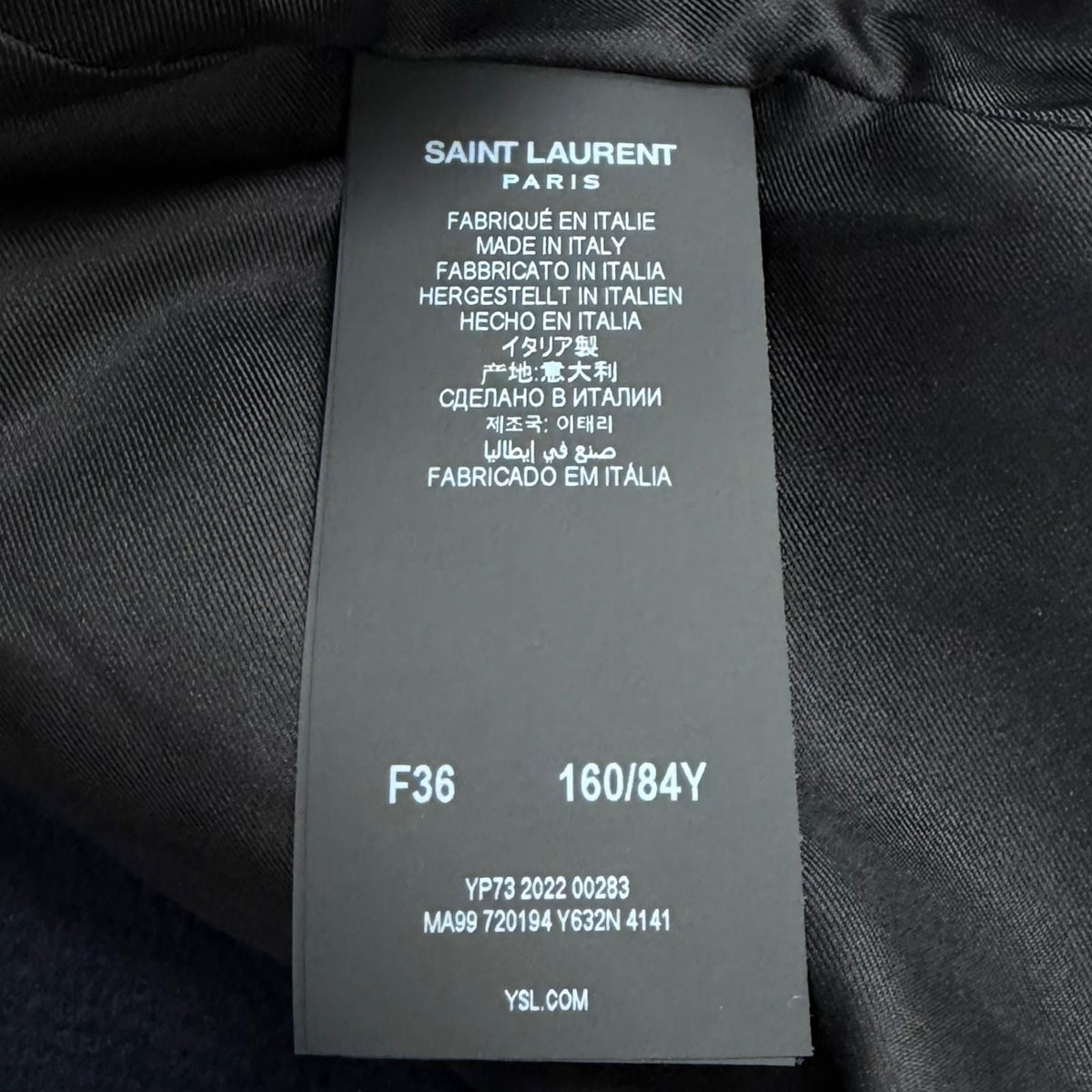 Saint Laurent Paris Wool Silk Blend Double Breasted Pea Coat 36 — view 8