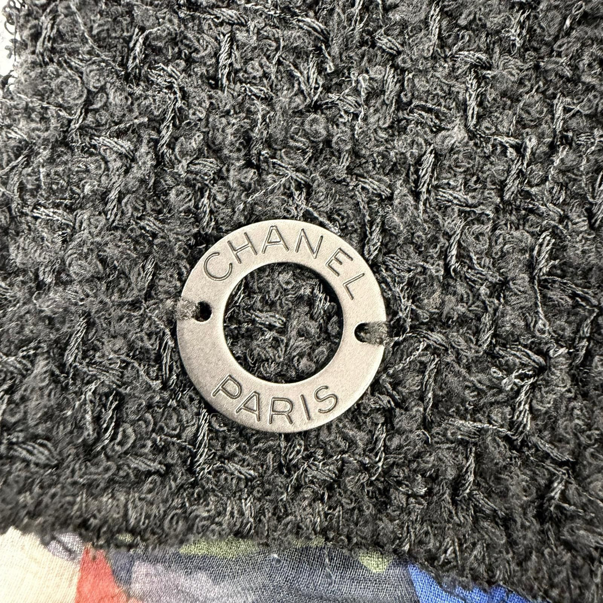 Chanel Vintage Silk Use CC Logo Circle Parts Tweed Jacket Skirt Set 34 — view 8