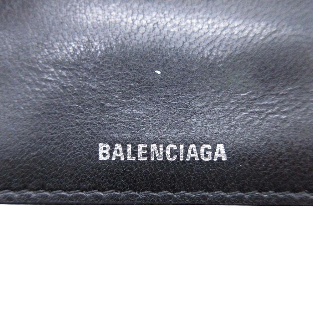 Balenciaga Star Pattern Trifold Wallet Paper Compact Black — view 8