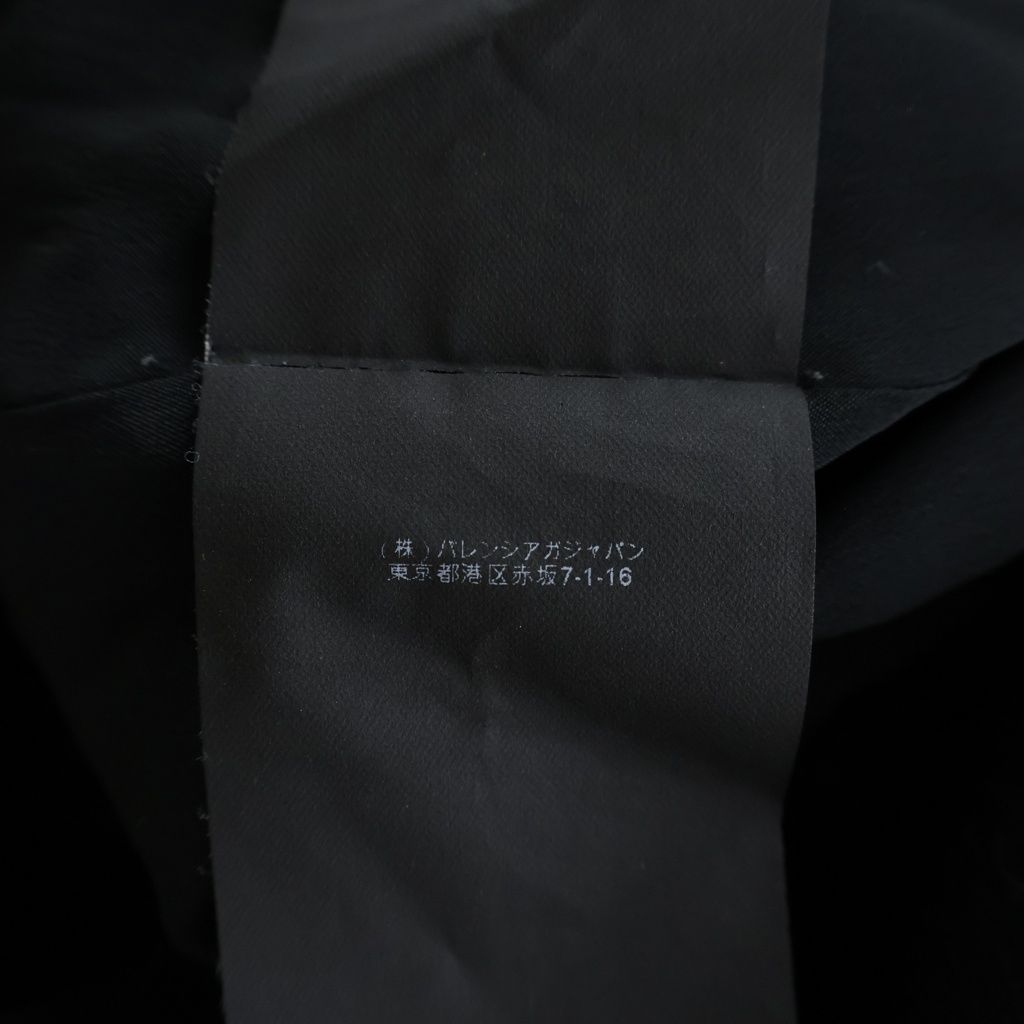 Balenciaga Collarless Wool Long Coat Black — view 8