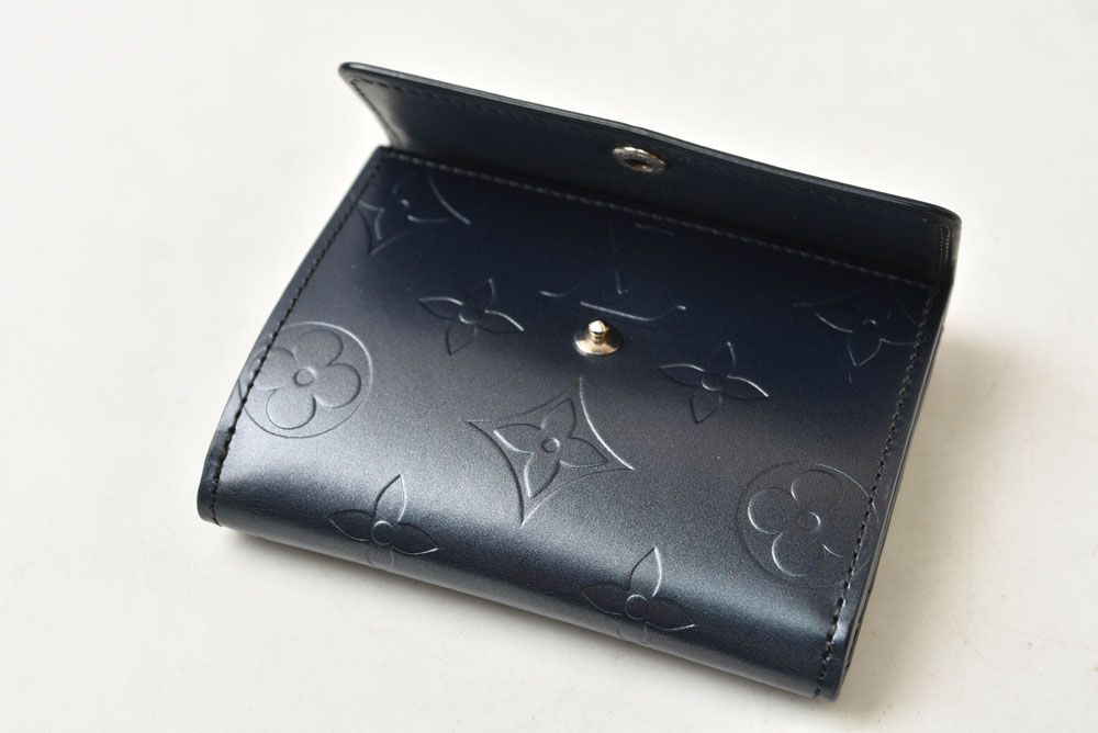 Louis Vuitton Coin Purse Card Case Ludlow Monogram Matte Blue — view 8