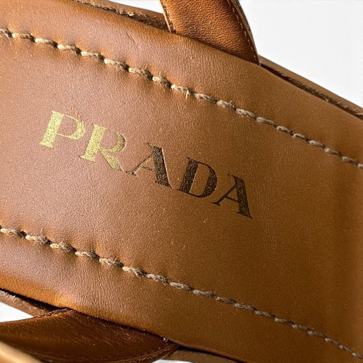 Prada I7 Flower Jacquard Platform Sandals Brown Beige — view 8