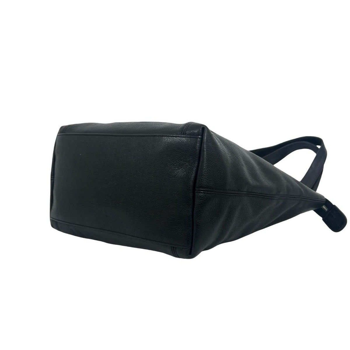 Chanel Vintage CC Logo Stitch Caviar Leather Tote Bag Black — view 8
