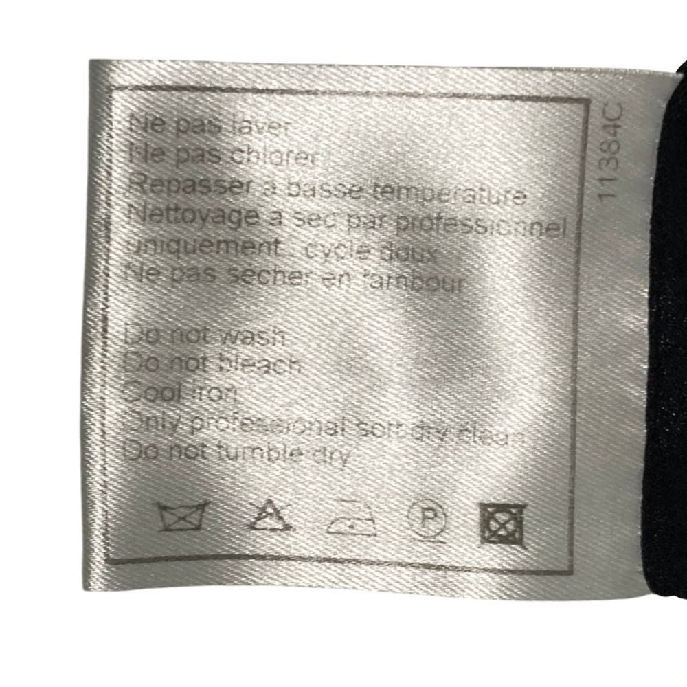 Chanel 01P Logo Plate Silk Skirt Black — view 8