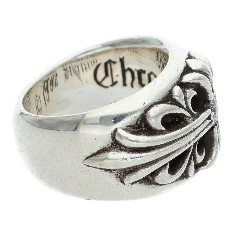Chrome Hearts Flrl Floral Cross Silver Ring — view 5