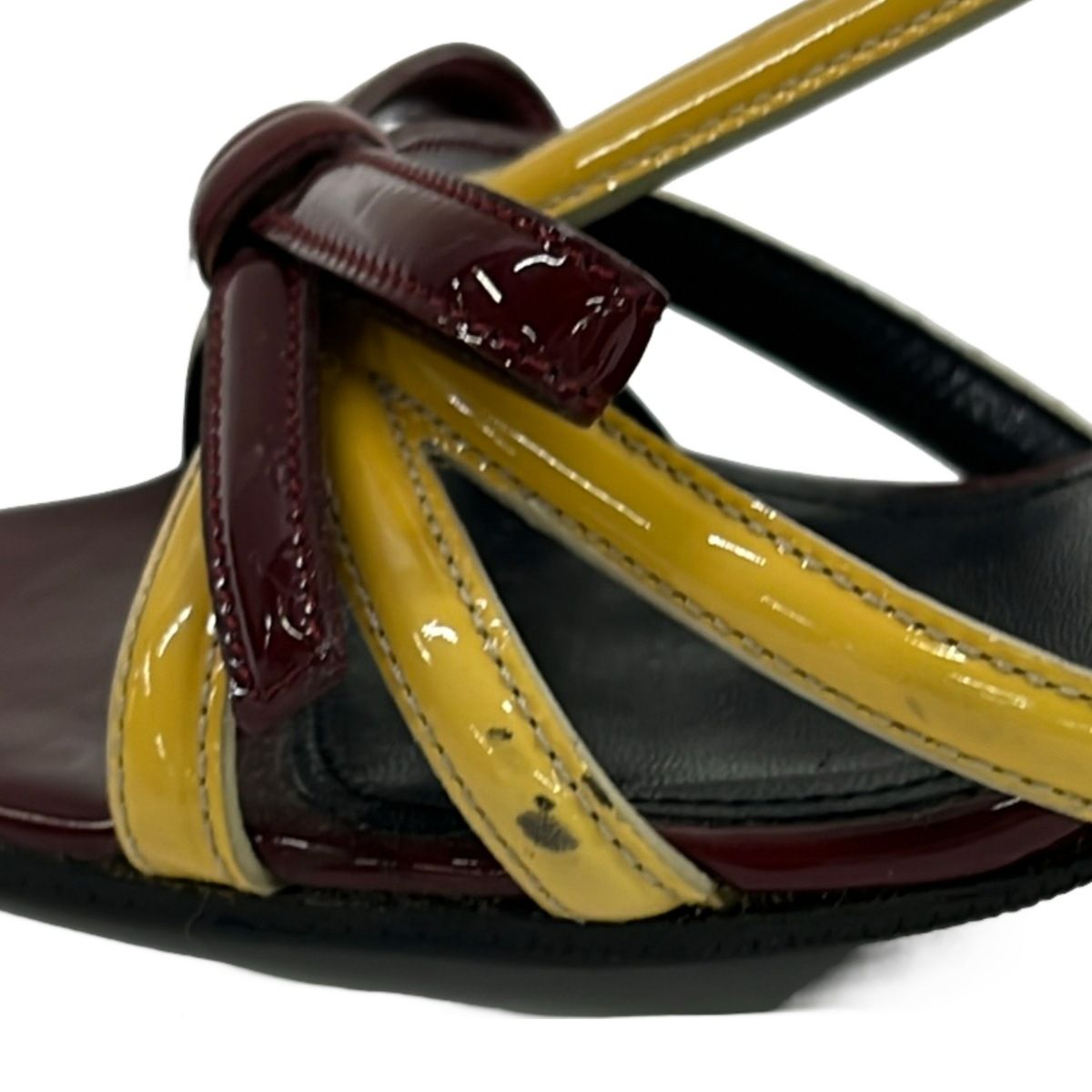 Prada Sandals Yellow Bordeaux Ribbon Leather — view 8