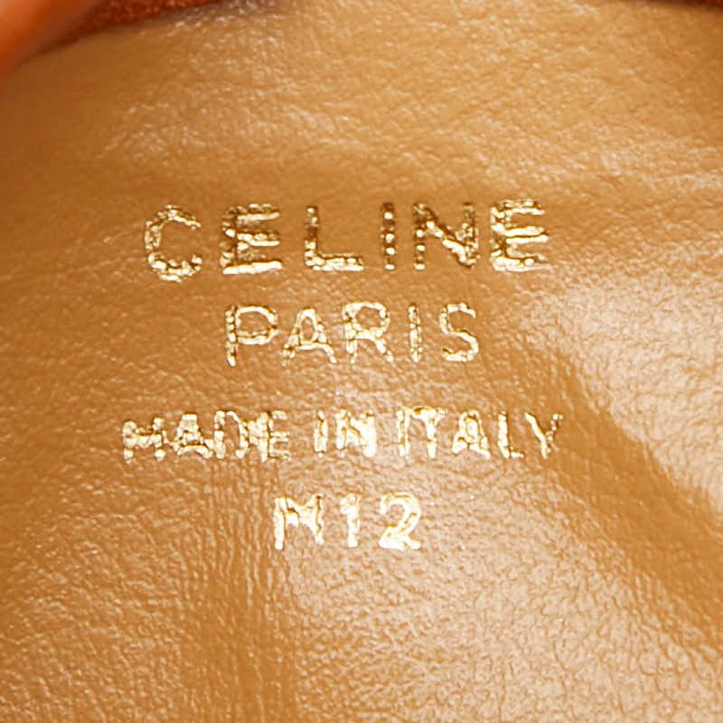 Celine Vintage Coin Purse Triangle Brown Gold Leather — view 8