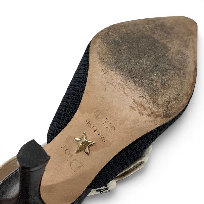 Dior J'adior Pumps Shoes Fabric Black White Slingback — view 8