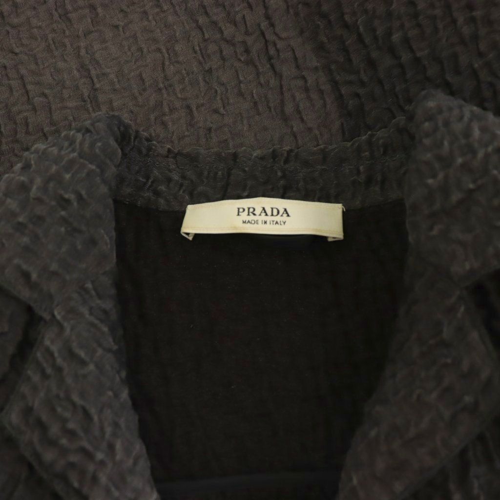 Prada Sier Jacket Organdy Silk Charcoal 38 — view 6