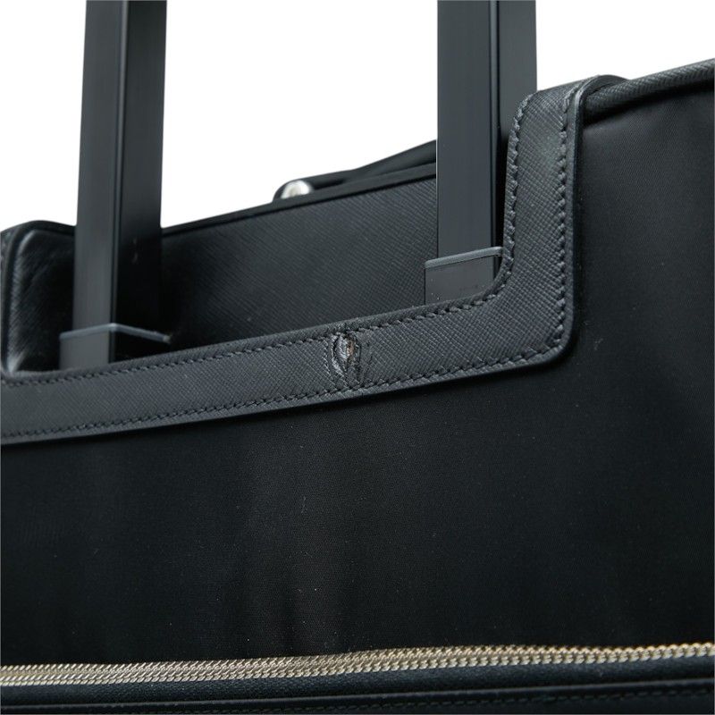 Prada Suitcase Travel Bag Black Nylon Leather — view 8