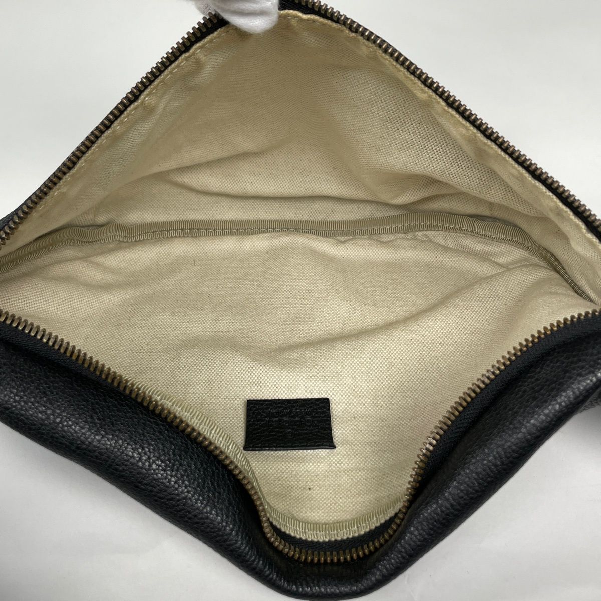 Gucci Belt Bag Logo Sherry Line Web Leather Black — view 6
