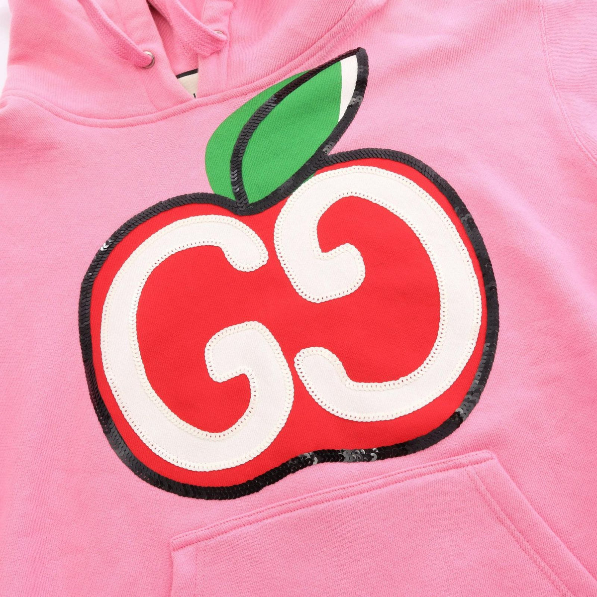 Gucci Hoodie GG Apple Print Sequin Pink Cotton — view 8