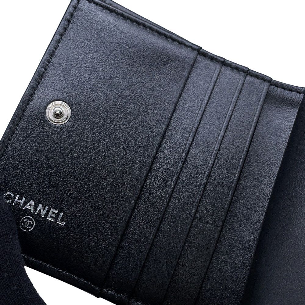 Chanel Bifold Wallet CC Logo Quilted Classic Small Leather Black — view 8