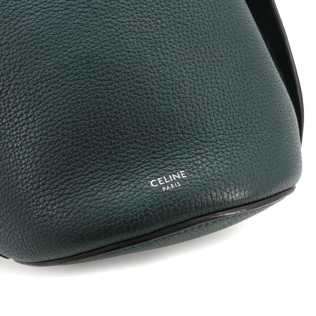 Celine Big Bag Bucket Nano 2-Way Bag Leather Green Bag — view 8