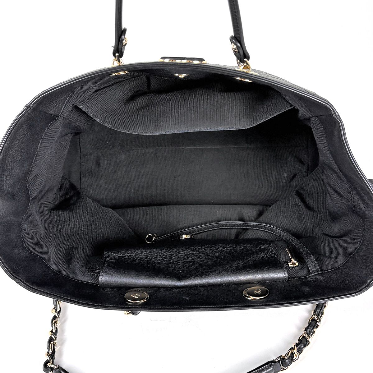 Chanel Tote Bag Small Shopping CC Logo 2-Way Leather Black — view 8