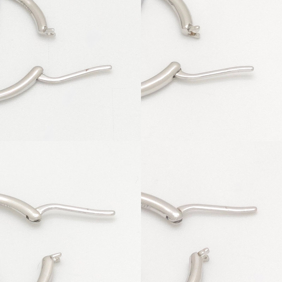 Celine Monochrome Strass Hoop Earrings Logo Crystal Rhodium Finish Brass Silver — view 8