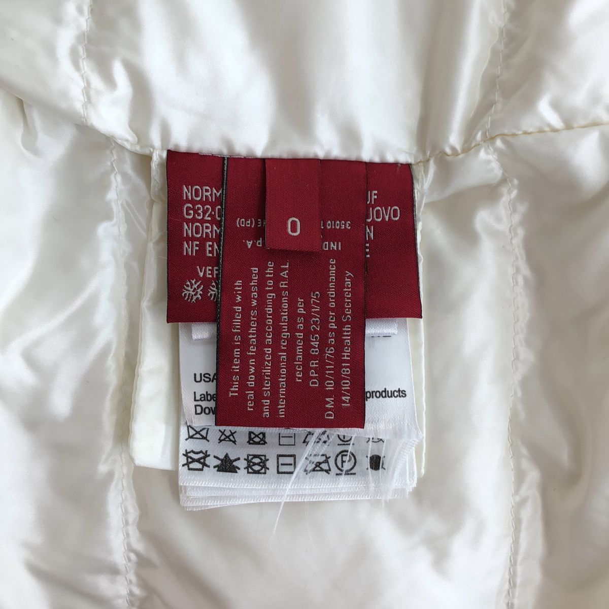 Moncler Gamme Rouge Fur Combination Short Down Jacket Ivory 0 — view 8