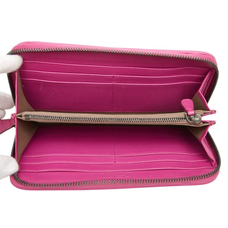 Bottega Veneta Intrecciato Zip Around Wallet Purple Leather — view 8