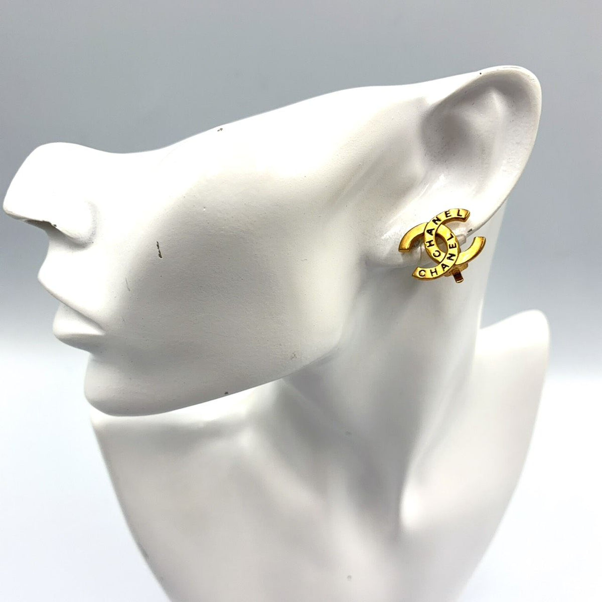 Chanel Logo CC Gold Plated Earrings — view 7