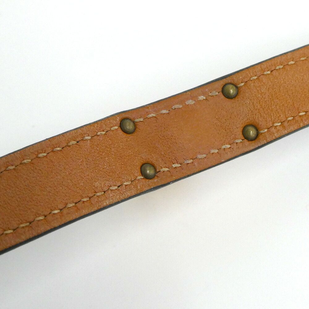 Hermes Leather Bracelet Kelly Double Tour Box Calf Black Gold T2 — view 8