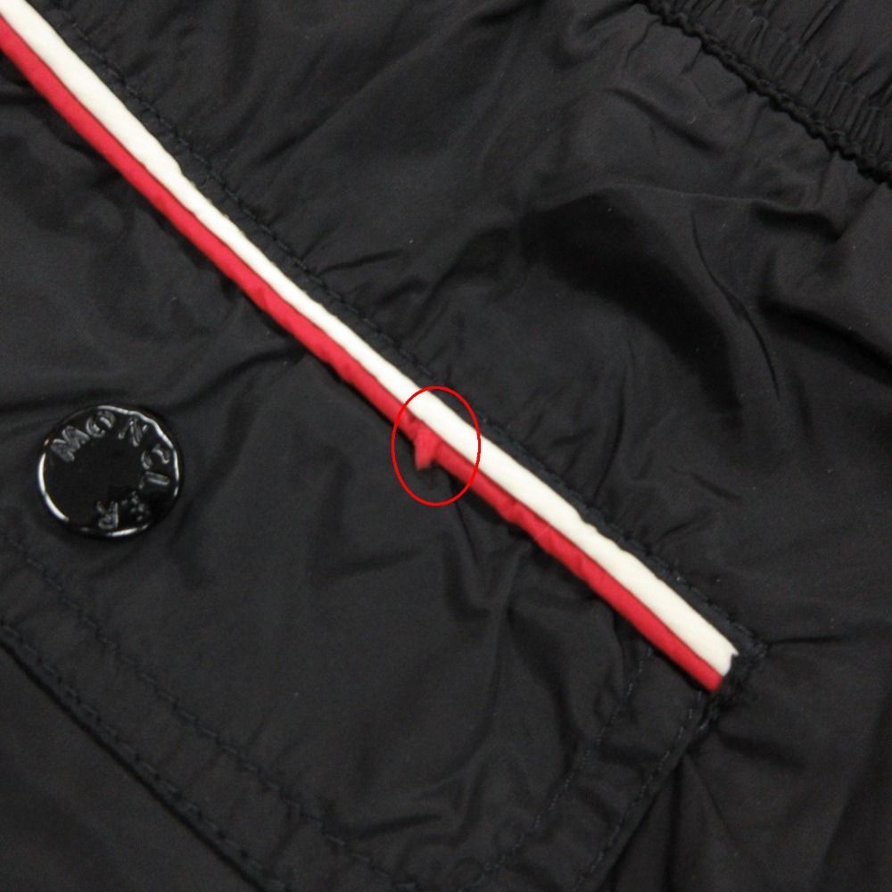 Moncler Shorts Boxer Mare Swim Trunks Logo Elastic Waist Velcro Black MM — view 8