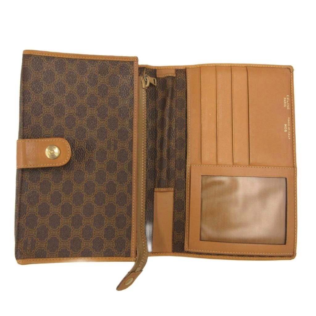 Celine Clutch Pouch Mini Bag Macadam Pattern All Over Print Snap Button Closure — view 7
