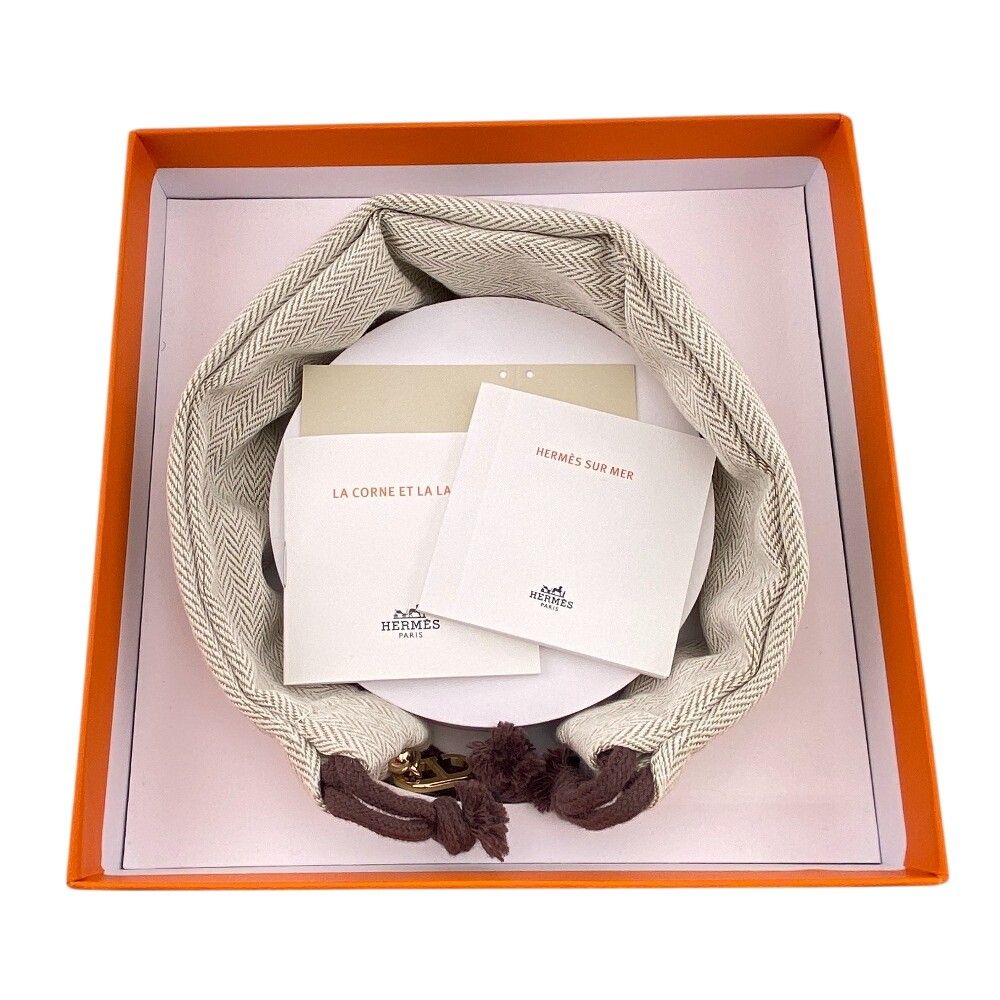 Hermes Sur Mail Choker Necklace Buffalo Horn Gold Brown — view 6