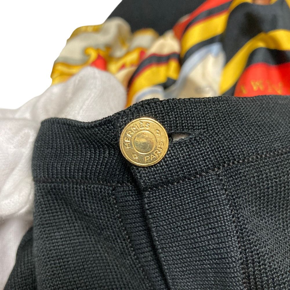 Hermes Dream Space Scarf Short Sleeve Knit Black Spring Summer Sweater 38 — view 8