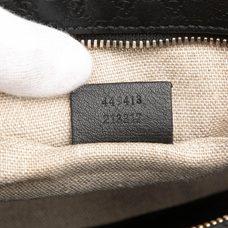 Gucci Micro Guccissima Crossbody Shoulder Bag Black Leather — view 7