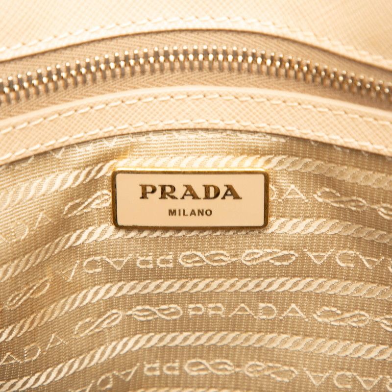 Prada Galleria Handbag Beige Saffiano Leather — view 5